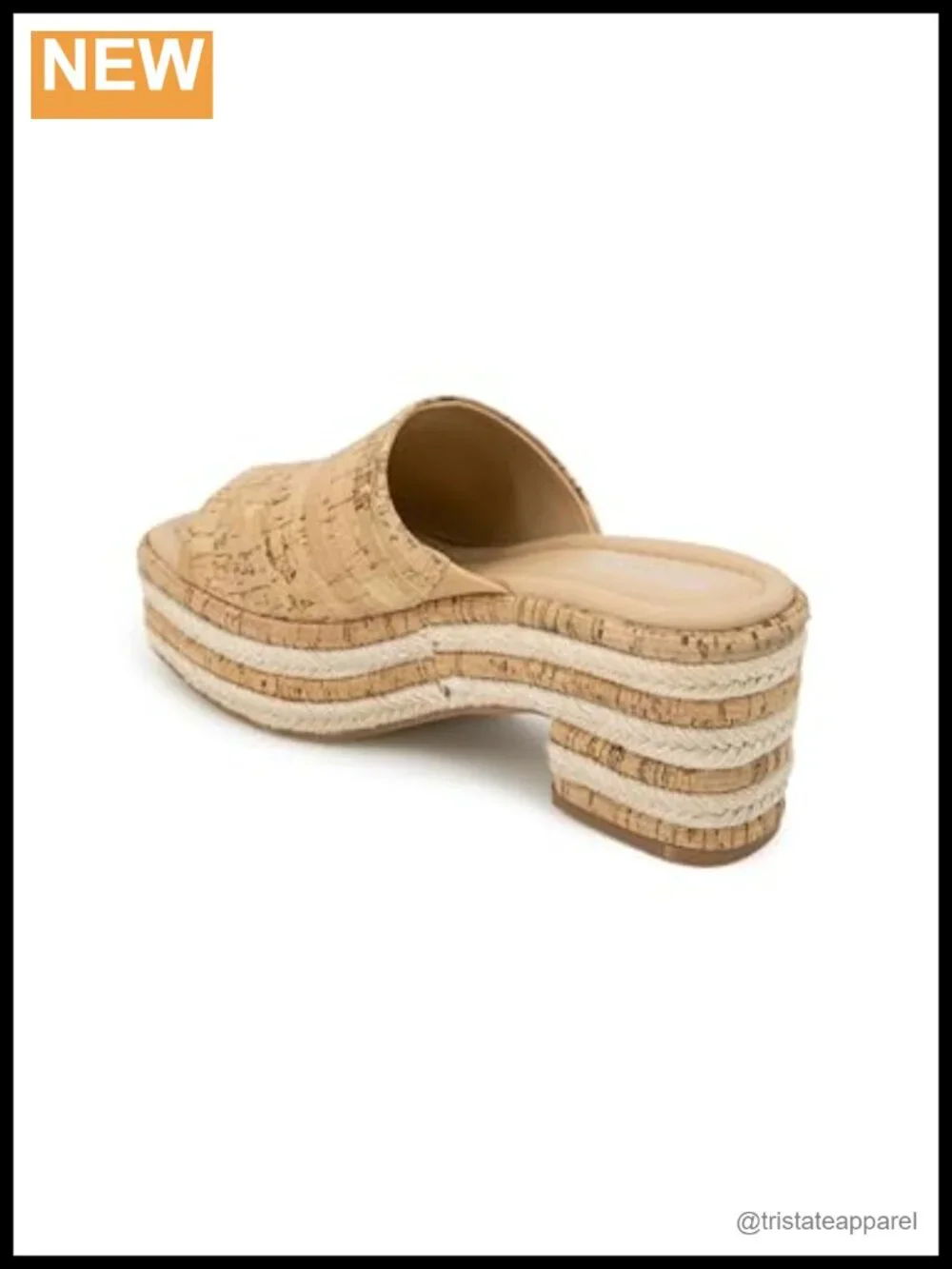 Women's Platform Sandals with Cork Jute Slip On Cushioned Insole